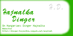 hajnalka dinger business card